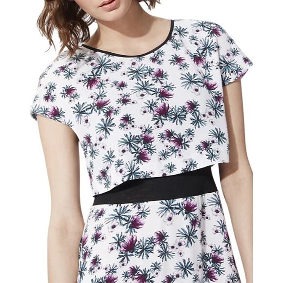 Maje River Optical Illusion Floral Short Sleeve Dress Small - Picture 5 of 16